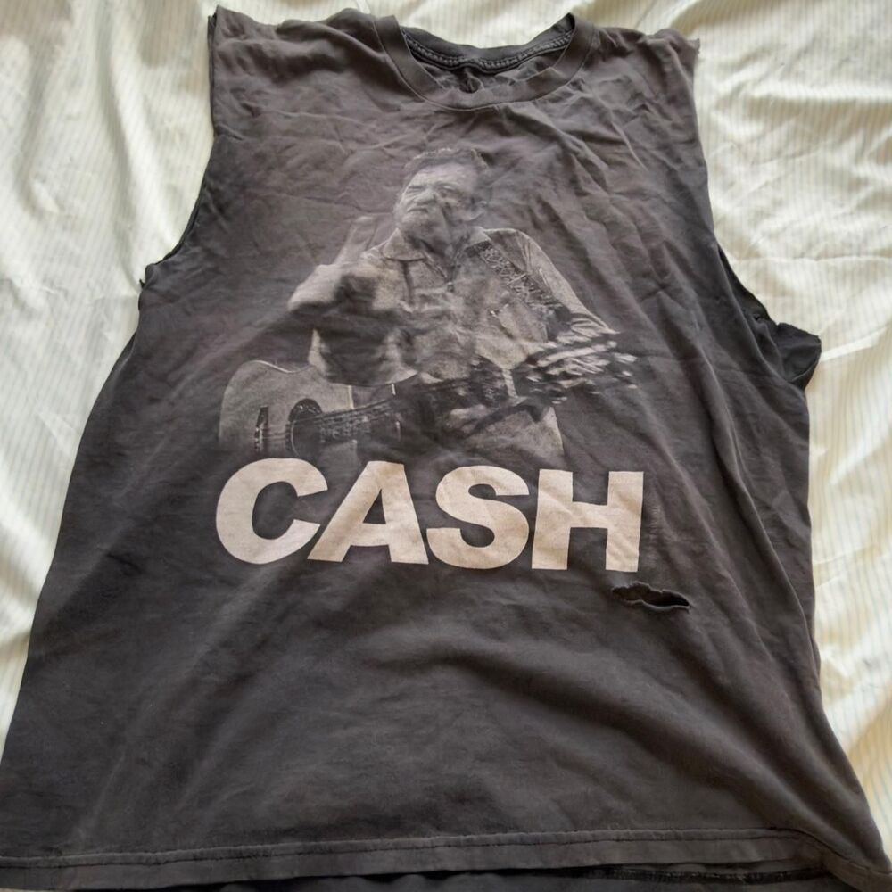 Johnny Cash Graphic Sleeveless Muscle Tee